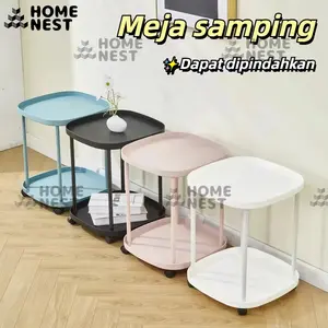 Meja Kopi Seluler / Rak Makanan Ringan / Meja Samping Sofa Dengan Roda /Rak Penyimpanan Dua Lapis
