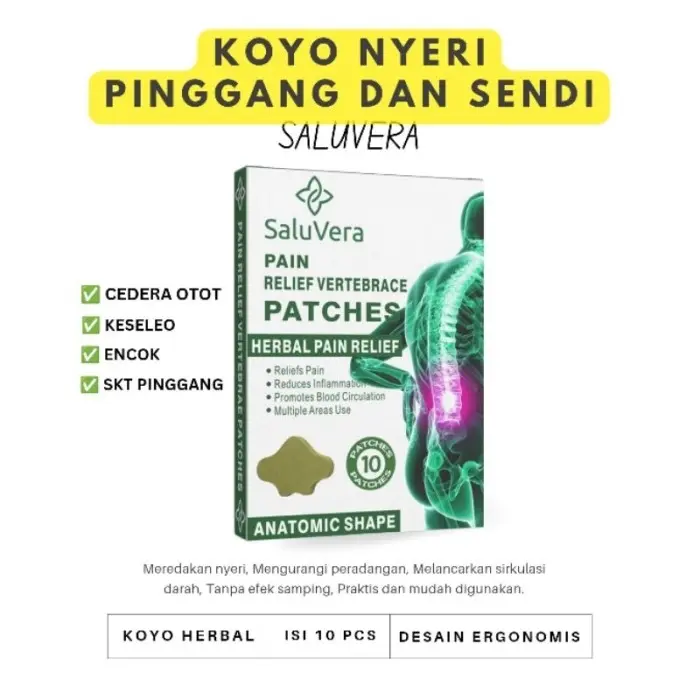 CS778 Koyo Punggung Tulang Belakang Pereda Nyeri Pinggang Otot Sendi Pegal pegal Saluvera 10 pcs
