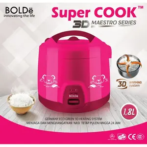 Super COOK 3D BOLDe Maestro Series Rice Cooker - Merah Muda