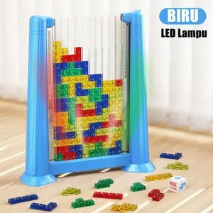 Mainan Edukasi Tetris Block Game Puzzle 3D - Merah - Biru