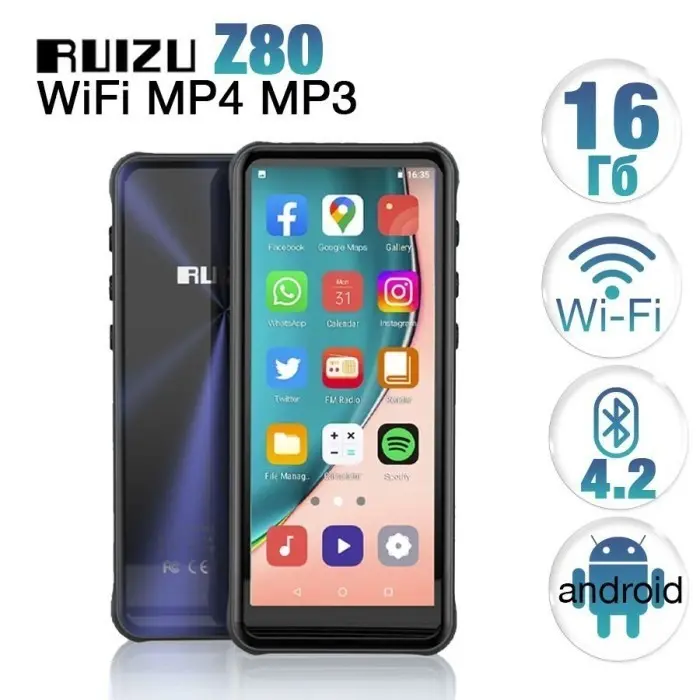 RUIZU Z80 16GB - MP3 MP4 HD Digital Audio Player - Android 8.1 Support