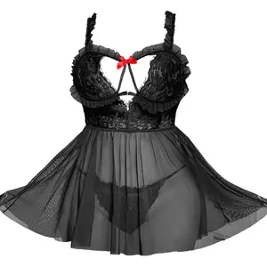 L1332 Baju Tidur Wanita Gaun Malam Pendek Babydoll Mini Dress