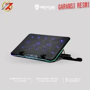 REXUS BREEZE B165 BLACK RUNNING RGB COOLINGPAD 14 Fan  Cooling Pad / Cooling Fan Kipas Pendingin Laptop