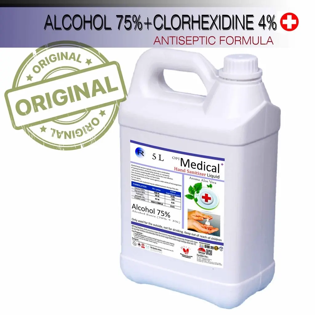 Antiseptik Hand Sanitizer Cair 5 Liter ALKOHOL 70% PLUS CHLORHEXIDINE GLUCONATE 4% TN1223