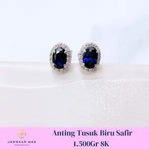 GIWANG OVAL BIRU SAFIR EMAS PUTIH 8K 1.500GR