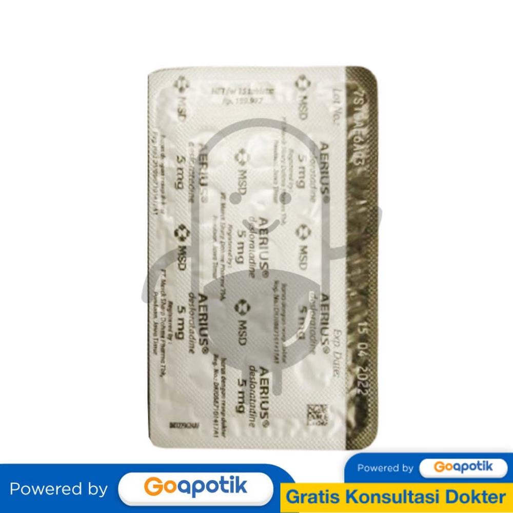 AERIUS 5 MG STRIP 15 TABLET