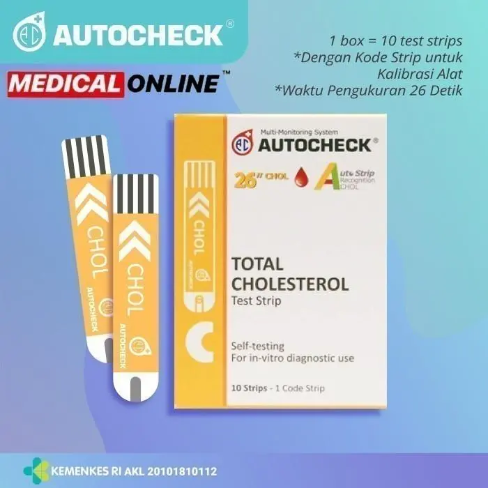 STRIP KOLESTROL AUTOCHECK CHOLESTROL ISI 10 STRIP MEDICAL ONLINE