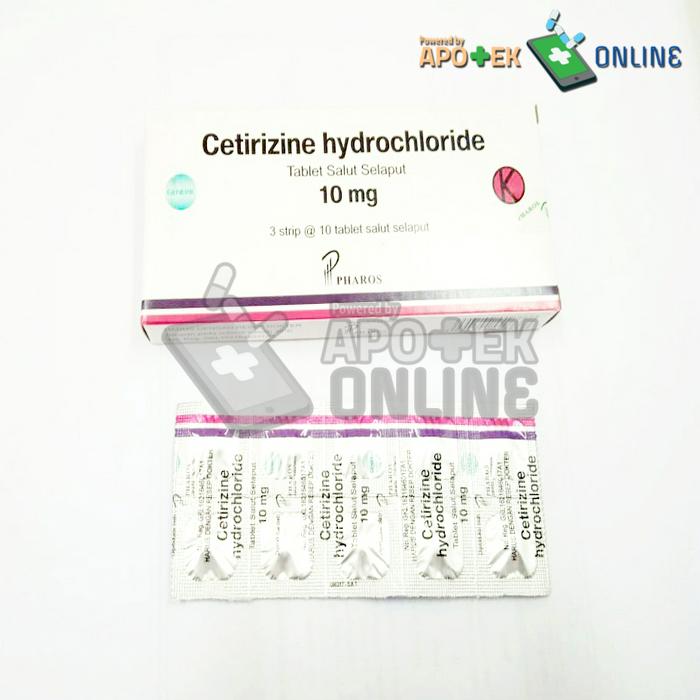 CETIRIZINE HCL 10 MG OGB PHAROS INDONESIA STRIP 10 TABLET