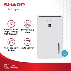 Sharp Air Purifier DW-D12A-W Dehumidifier White 26m