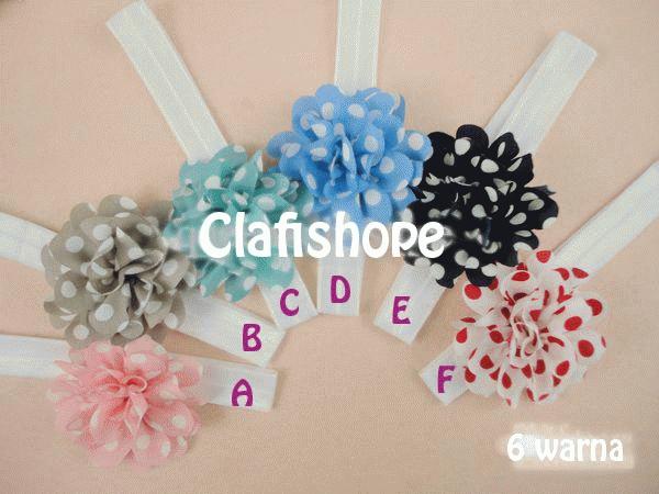 Gambar Headband  Polkadots Flower dari clafishope baby kid shop Kota Administrasi Jakarta Barat Tokopedia