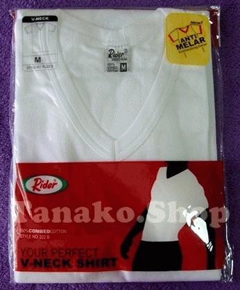 Gambar Kaos Oblong Rider V-neck warna putih dari Tanako Shop Kota Administrasi Jakarta Barat Tokopedia