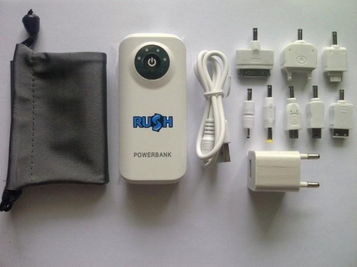 Gambar 5600 MAH + LED ( LAMPU SENTER )  POWERBANK " RUSH " GARANSI 1 TAHUN dari WongCilik Kota Palembang Tokopedia
