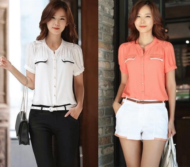 Gambar 11495 - white (M,L,XL), orange (M,L,XL)  Blouse dari Baju-Baju Murah Jakarta Utara Tokopedia