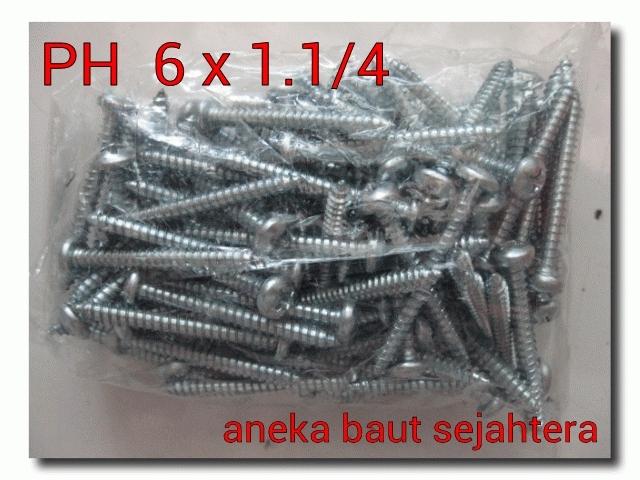 Gambar Skrup PH 6x1.1/4 dari ANEKA BAUT SEJAHTERA Kab. Bekasi Tokopedia