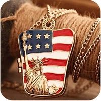 Gambar Fashion USA Statue of Liberty Flag Necklace dari Happy Go Lucky Gifts Kota Denpasar 4 Tokopedia