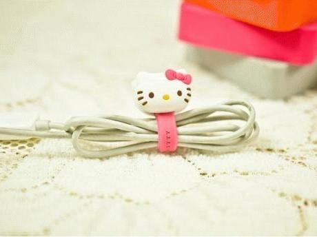 Gambar Penggulung Kabel Motif Hello Kitty Pink + Putih (1 Set Isi 2) dari Dunia Jasmine Kota Surabaya Tokopedia