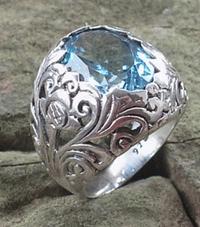 Gambar Cincin tradisional ET17 Batu Blue Topaz dari Jnanacrafts Kab. Gianyar 1 Tokopedia