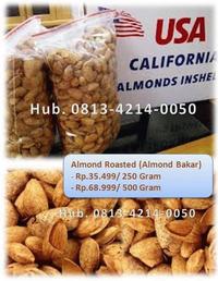 Gambar 500gr Almond Bakar ( almond roasted USA ) cemilan sehat dari Supplier Kacang Kota Administrasi Jakarta Pusat 1 Tokopedia