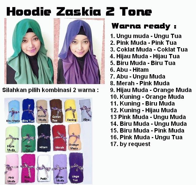 Gambar Jilbab Hoodie Zaskia 2 Tone dari Jilbab Instan Kota Kediri Tokopedia