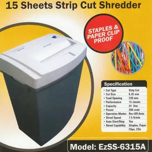 PENGHANCUR KERTAS / PAPER SHREDDER SECURE MODEL EZSS-6315A