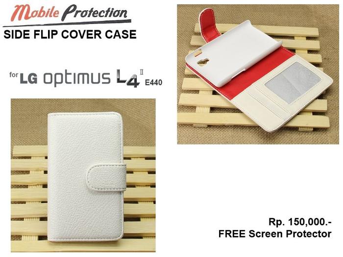 Gambar LG Optimus L4-II E440 : MP Flip Cover Case FREE SP (WHITE) dari MENTARI ASIA Kota Administrasi Jakarta Pusat Tokopedia