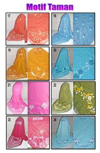 Gambar jilbab paris sulam pita motif taman dari tarizcollection Kab. Jombang 2 Tokopedia