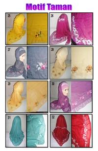 Gambar jilbab paris sulam pita motif taman dari tarizcollection Kab. Jombang 4 Tokopedia