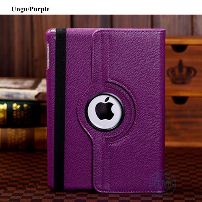Gambar Rotari case tuk New Ipad iPad 2/3/4 Leather Case Ctech 360 Degrees Rotating 4 stand positions Sarung Buku Wallet Ungu dari tokomuda Jakarta Barat Tokopedia