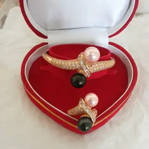 Set Gelang & Cincin Rodium Lapis Emas - Mutiara 5