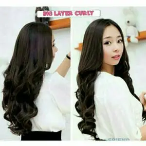 Hair klip curly big layar 60-65cm warna Hitam 022L
