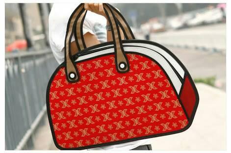 Gambar 3D in 2D Cartoon Bag / 3D Bag / Tas 3D / Tas Kartun - Design 11 / Bowling (Red w/ Gold Pattern) - OEM Jump From Paper dari Anak Pohon Kab. Sleman Tokopedia