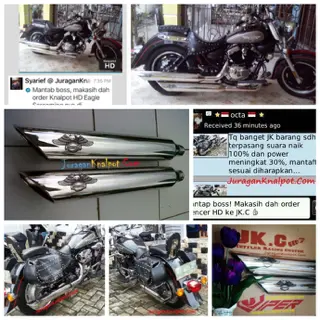 Knalpot Slip On Harley Davidson Model Eagle Screaming