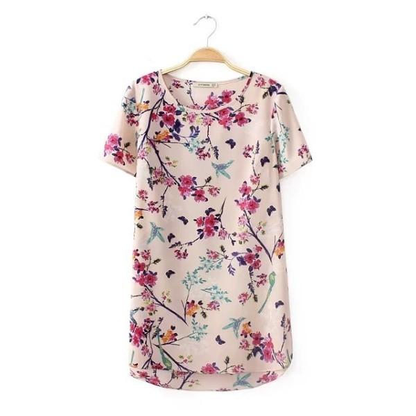 Gambar WST 8094 Pink Flower Blouse dari Baju-Baju Murah Jakarta Utara Tokopedia