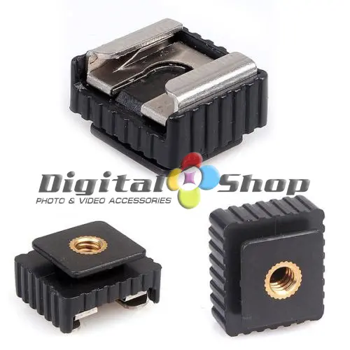 Metal Flash Hot Shoe Mount Adapter to 1/4 Thread for Stand, Tripod 0