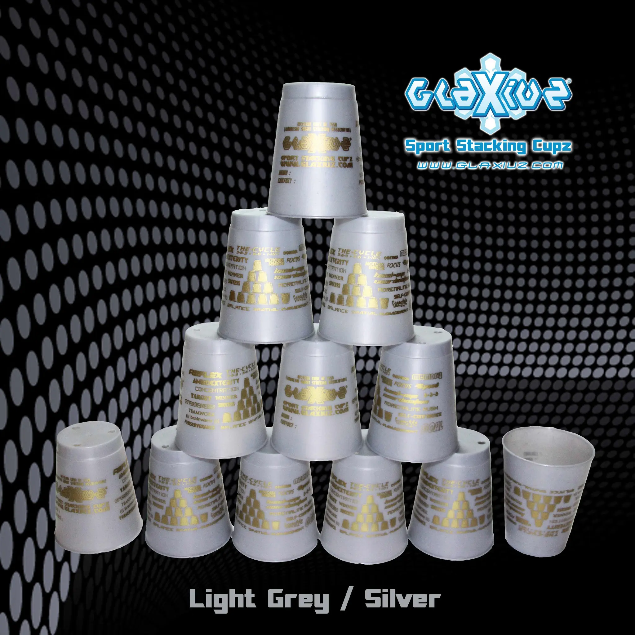 Glaxiuz Sport Stacking Light Grey Silver Cupz / Speed Cup Stacks (Abu)