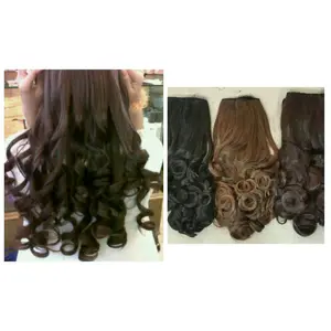 hair clip curly sosis wig rambut palsu wanita
