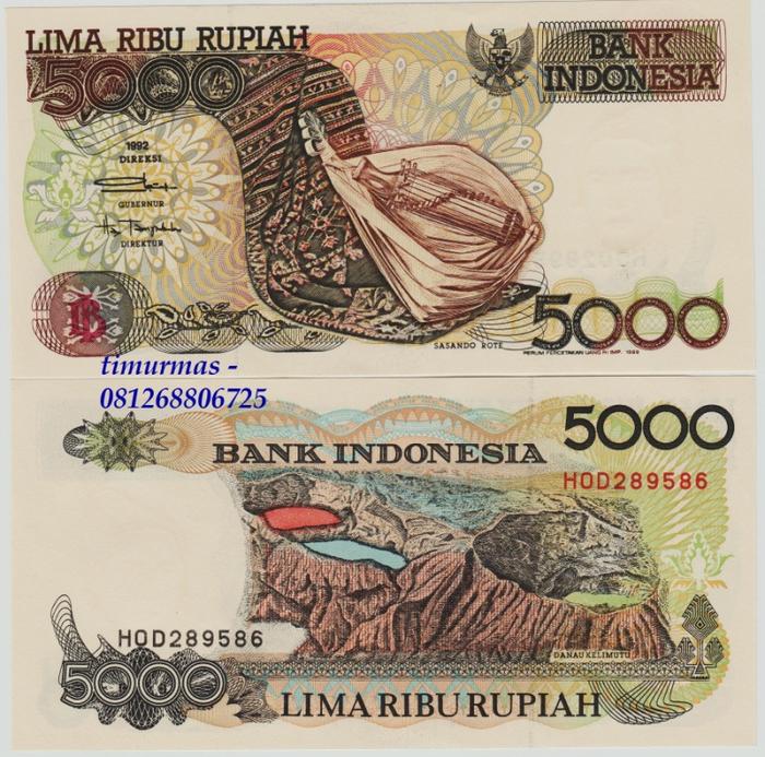 Gambar Uang Lama Kuno 5000 Rupiah 1992 Sasando dari timurmas shop Kota Bekasi Tokopedia