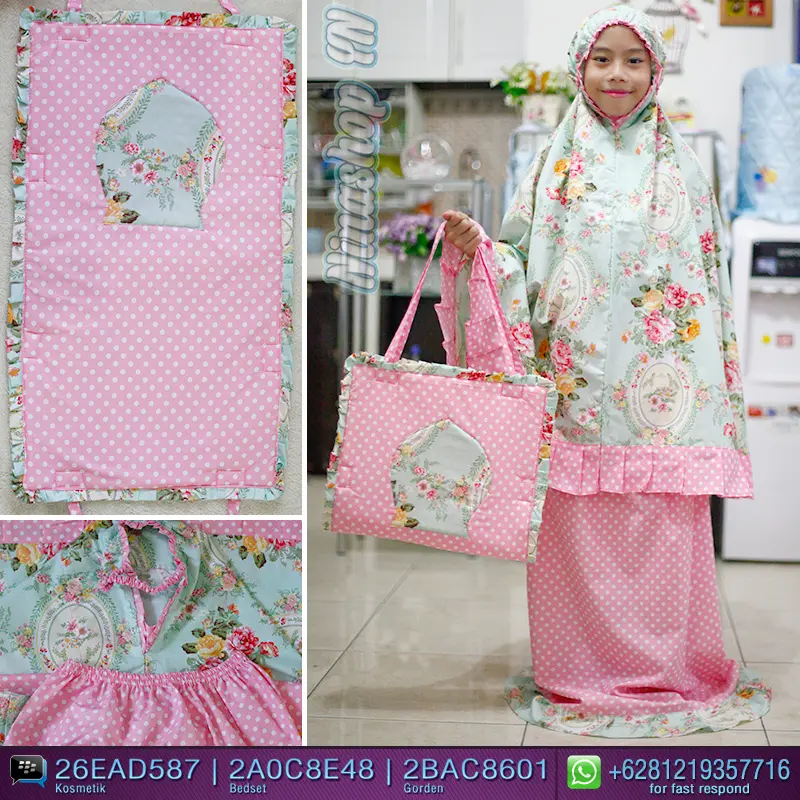 Jual Mukena anak motif Cloe Tosca Pink