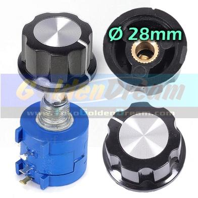 Gambar Knob 28mm Khusus BOURNS 3590S RV24 Potensio Batang Shaft 6mm Tutup dari Toko Golden Dream Kota Medan Tokopedia