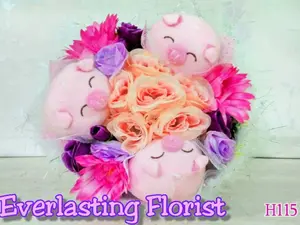 Buket Piggy Pig H115 ( Bucket Boneka , Bouquet Bunga )