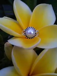 lady ring perak 925 handmade with pearl/mutiara