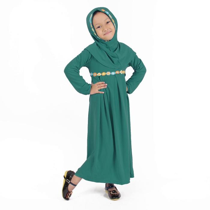 Gambar Baju Muslim Gamis Anak Perempuan Hijau Toska, lucu imut dari Grone Kota Cimahi Tokopedia