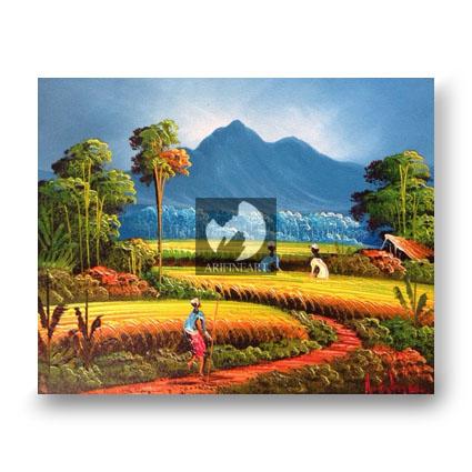 Gambar Lukisan Panen Kecil dari ARIFINEART Kab. Gianyar Tokopedia