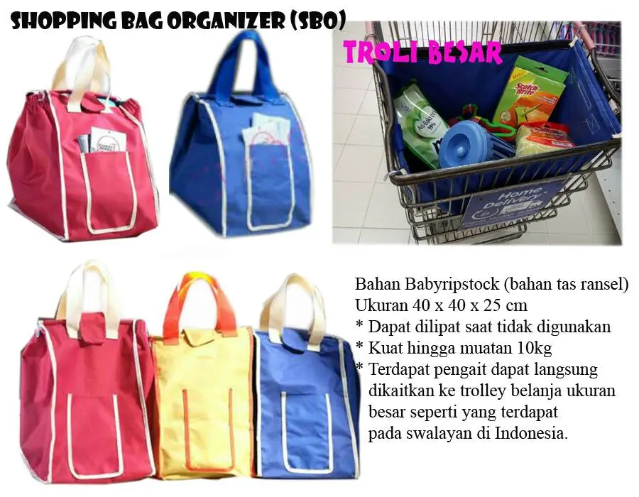Trolley Bag Organizer, Shopping Bag Organizer, Tas Belanja Harga Murah