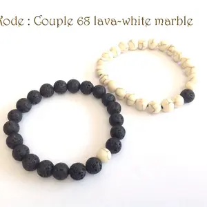 Gelang Couple, Gelang Pasangan, Gelang Batu Lava, 8MM Couple 68