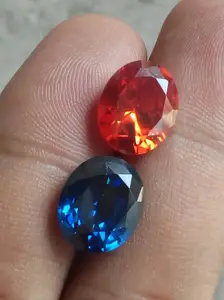 2 PCS BATU (Orange & Blue) SAFIR OVAL DIAMOND