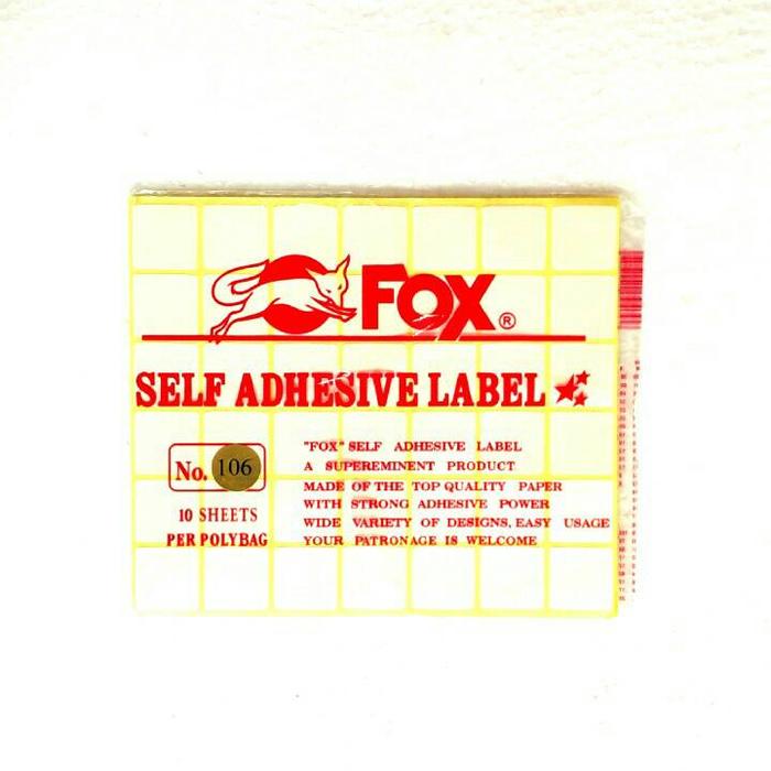Label Fox Jual Fox Label Stiker 106 / Undangan / Nama / Self Adhesive - Kota ...