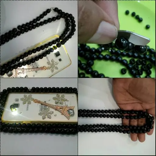 kalung batu natural black jade aceh gread A isi 104 butiran + liontin