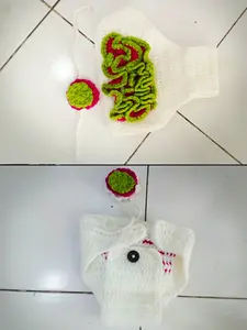 newborn baby photo costume/ kostum bayi /photo booth bunga merah hijau