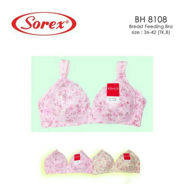 bh bra menyusui sorex motif bunga kancing bukaan depan 8108 nursing
